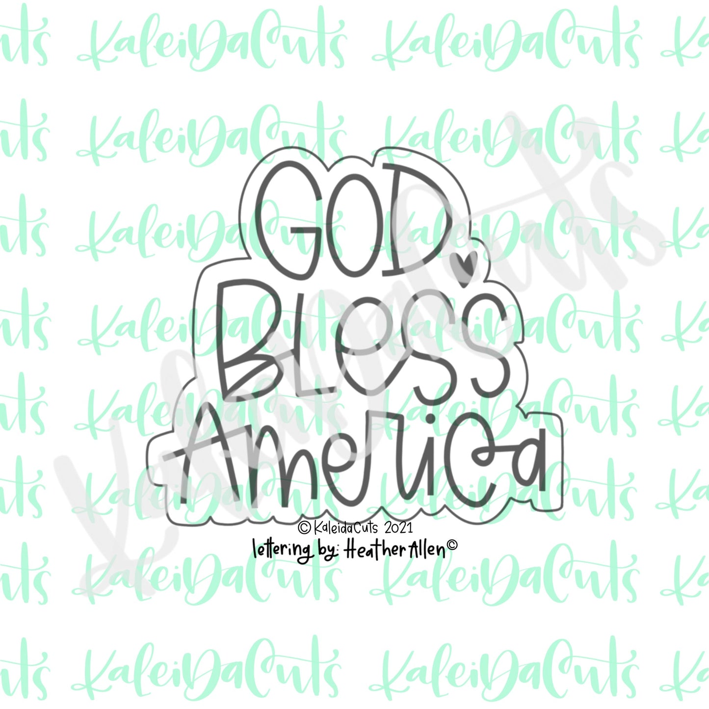 God Bless America Lettering  Cookie Cutter