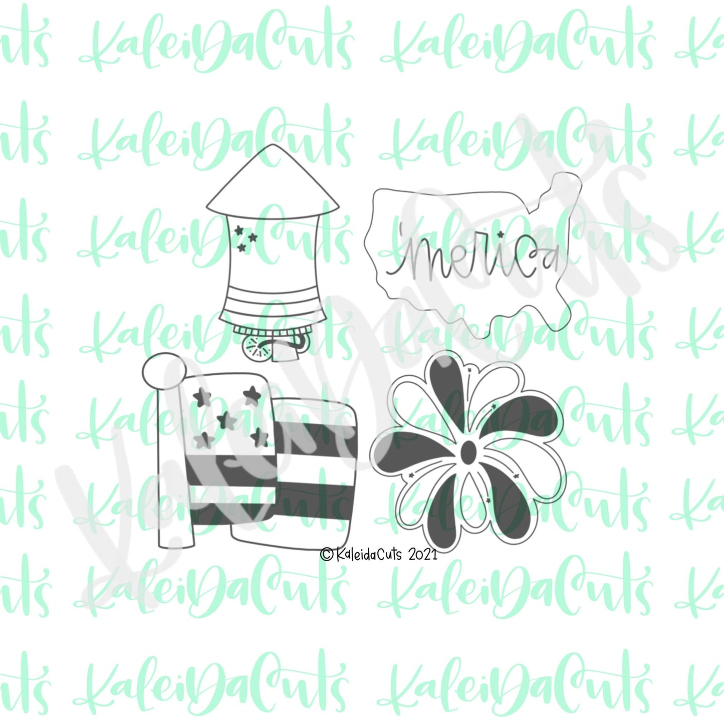 Mini 4th of July Cookie Cutter Set of 4