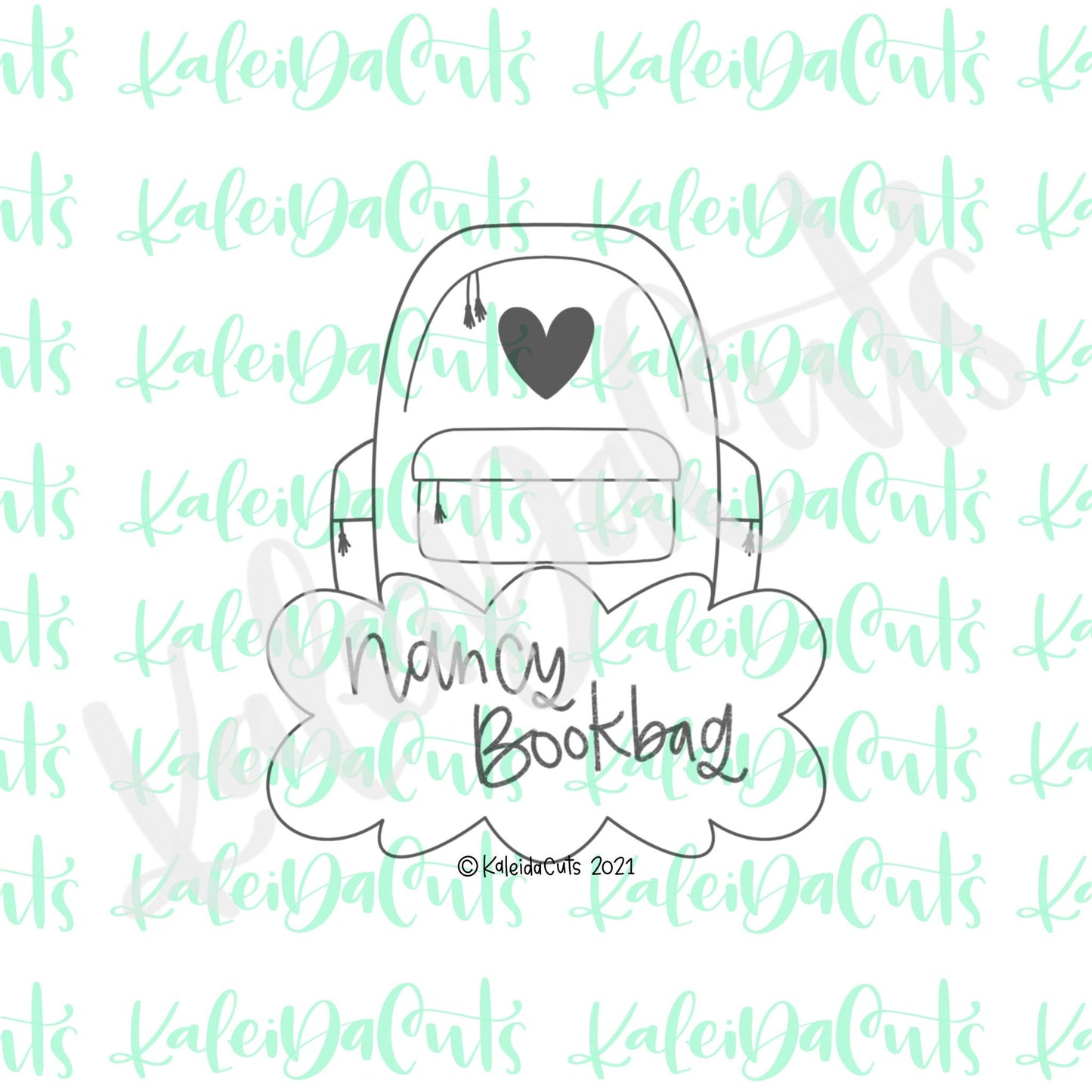 Nancy Bookbag Plaque Cookie Cutter