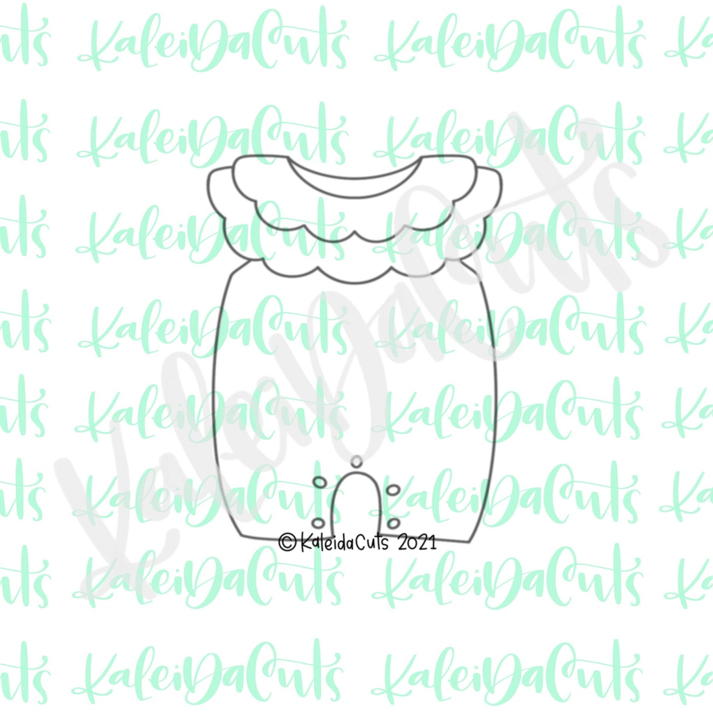 Girly Wonky Romper Cookie Cutter