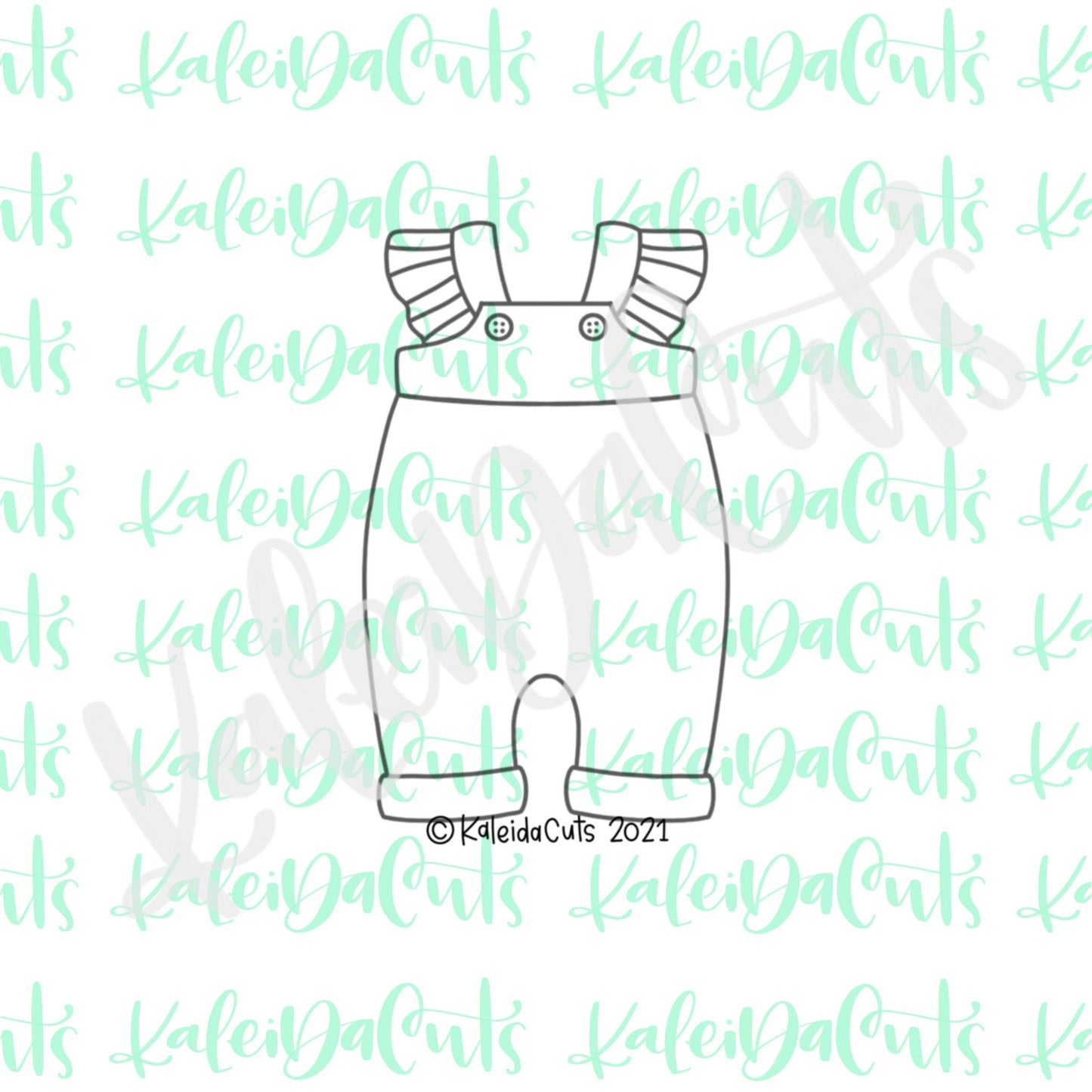 Ruffle Overalls Cookie Cutter