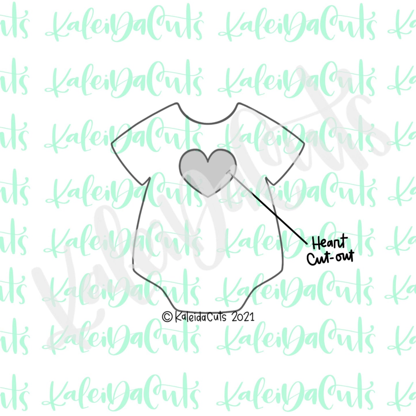 Bodysuit Heart Cutout Cookie Cutter