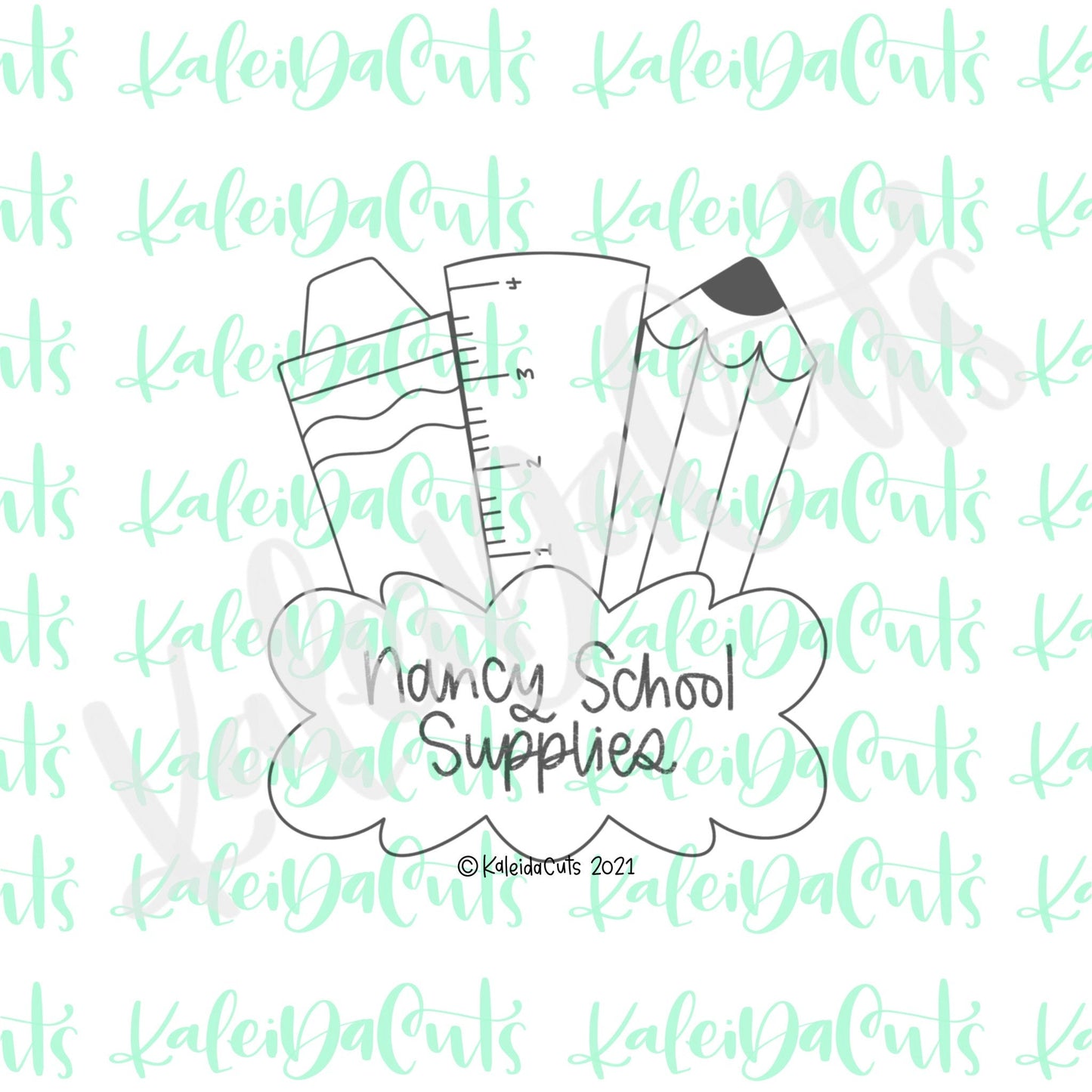 Nancy School Supplies Plaque Cookie Cutter