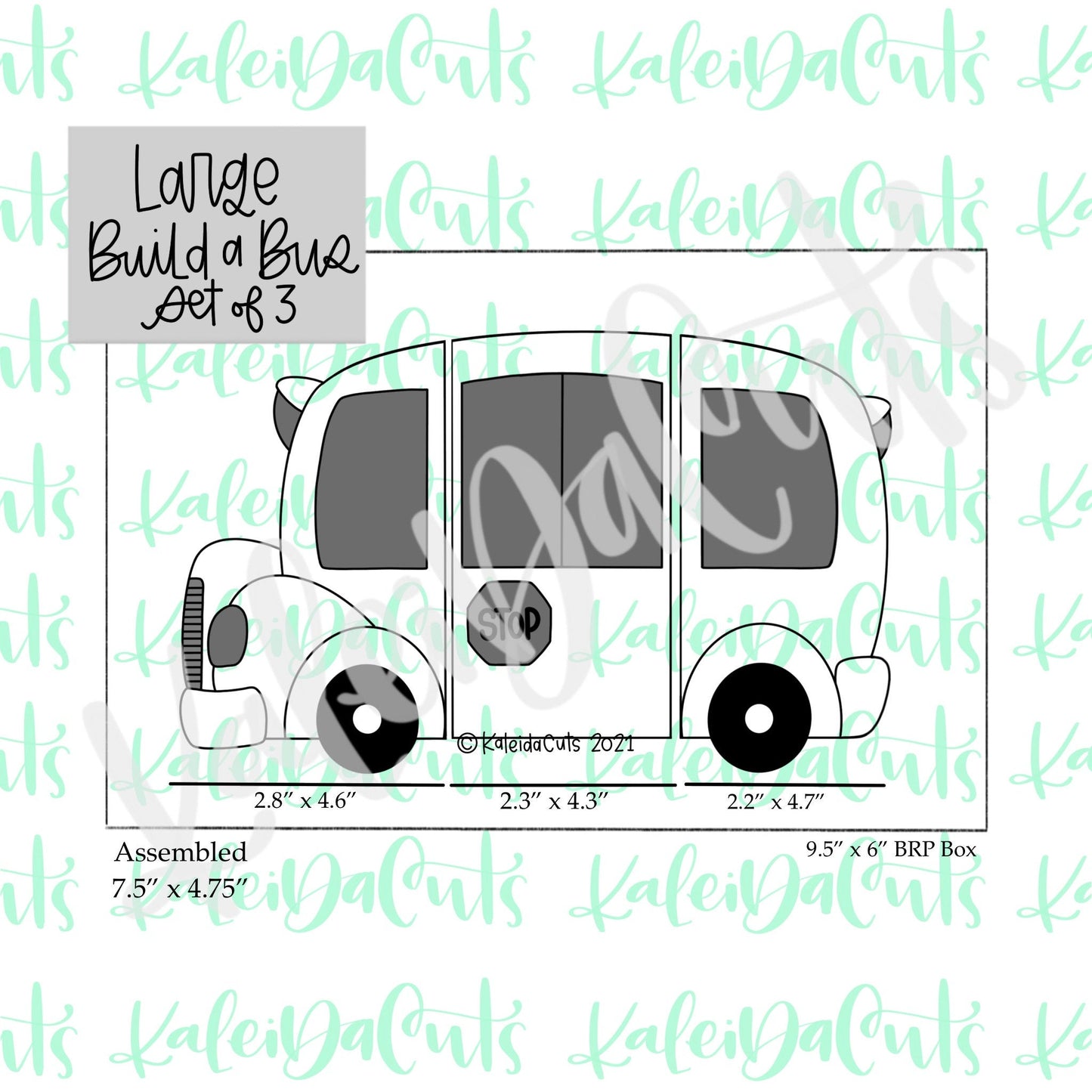 Large Build a Bus Set of 3 Cookie Cutters