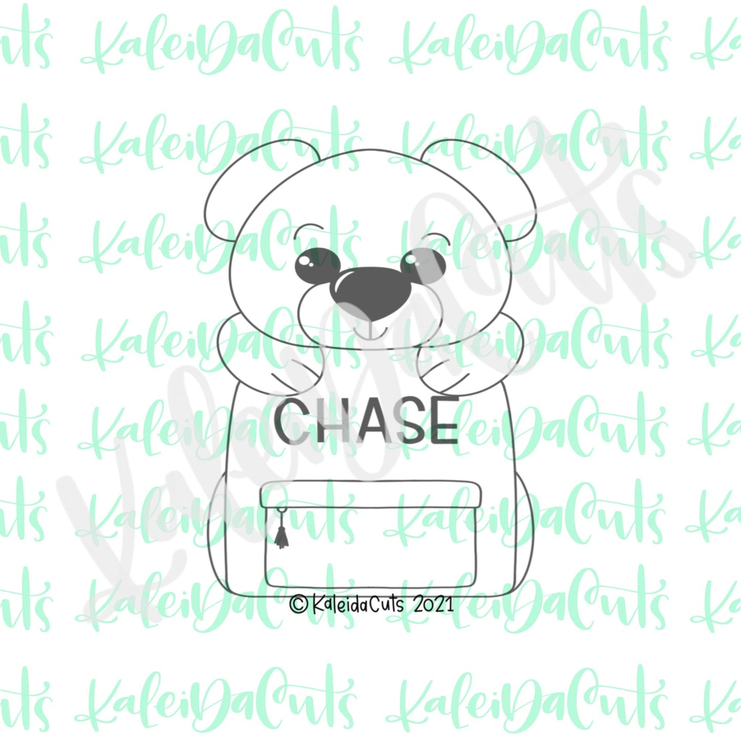 Bear Bookbag Plaque Cookie Cutter