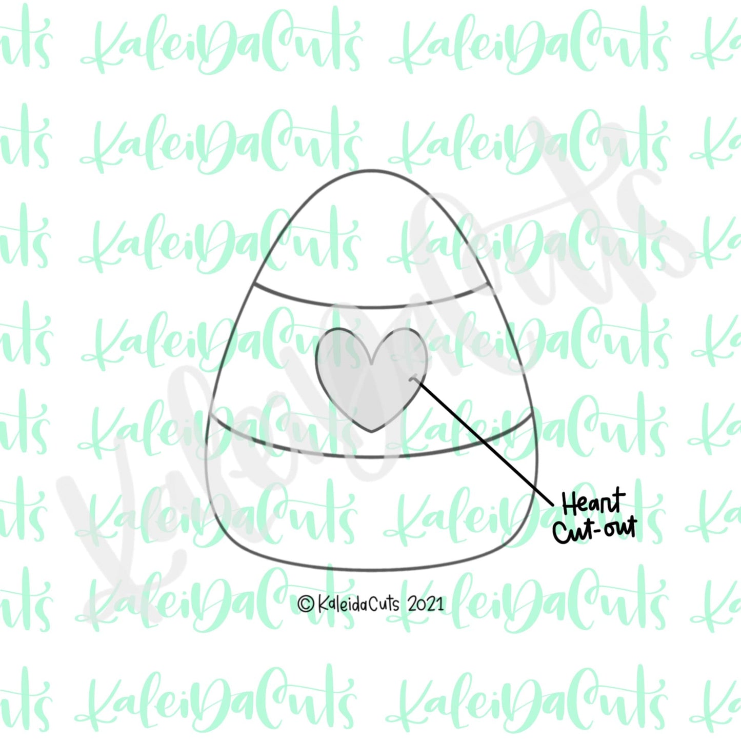 Candy Corn Heart Cutout Cookie Cutter