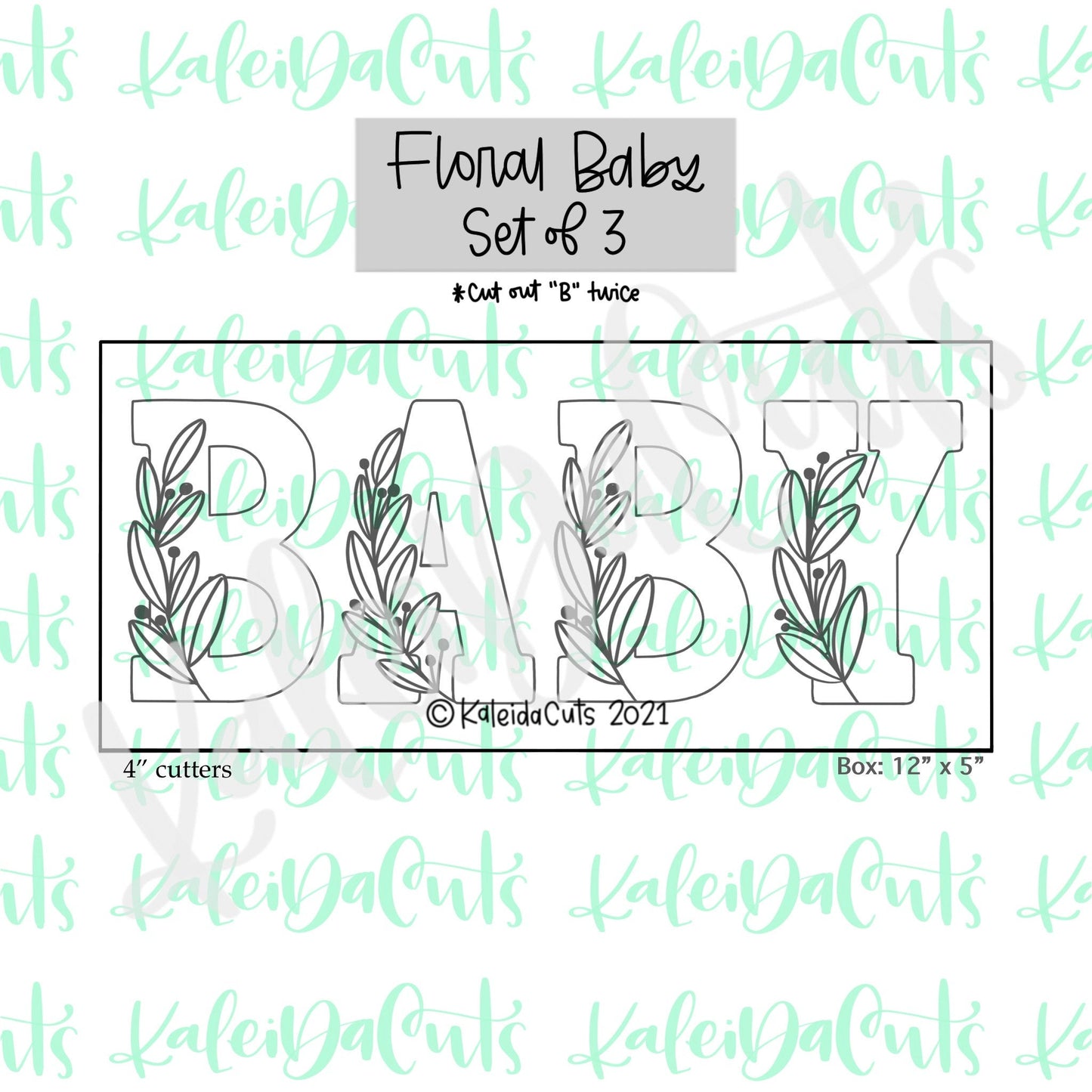 Floral Baby Cookie Cutter Set of 3