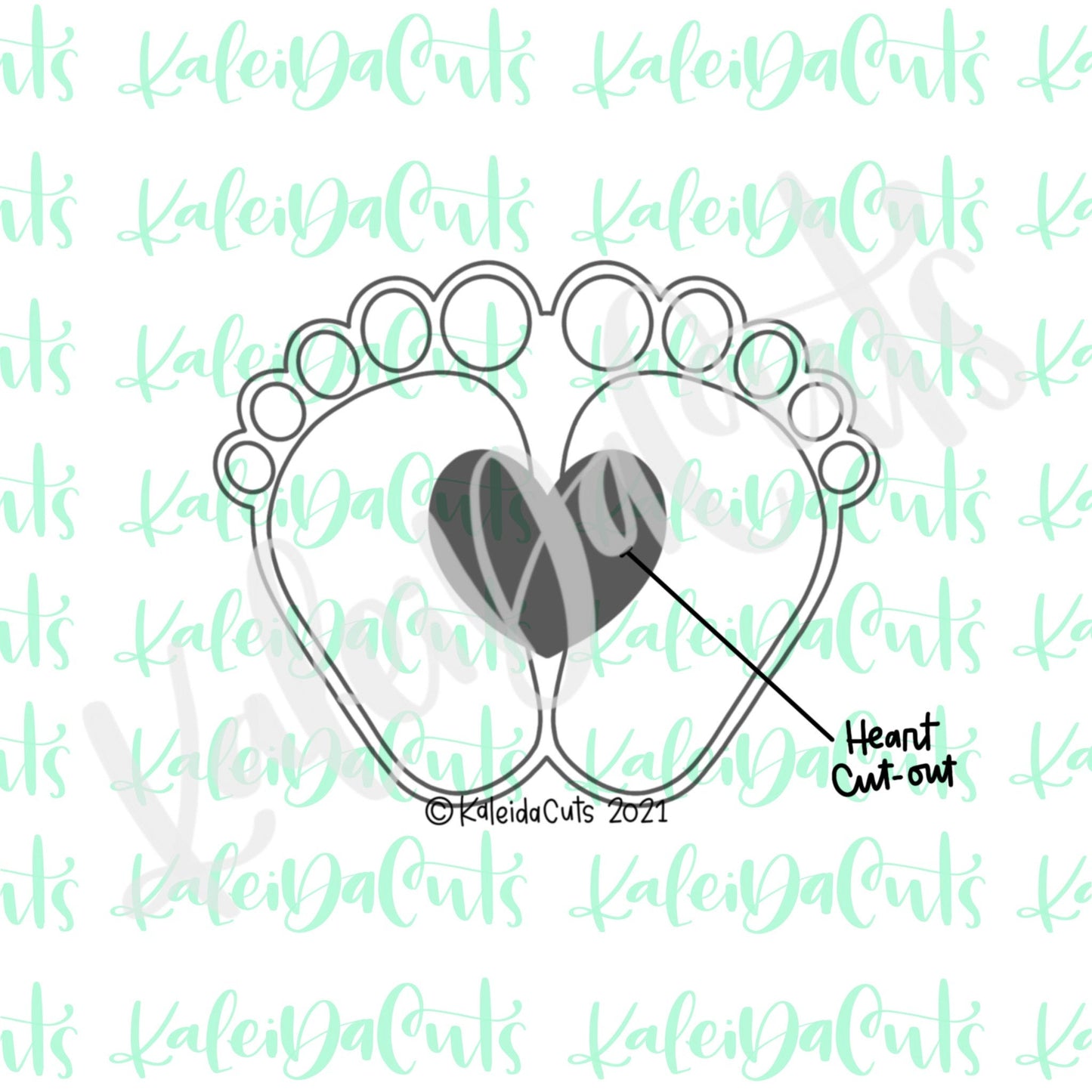 Baby Feet Heart Cutout Cookie Cutter