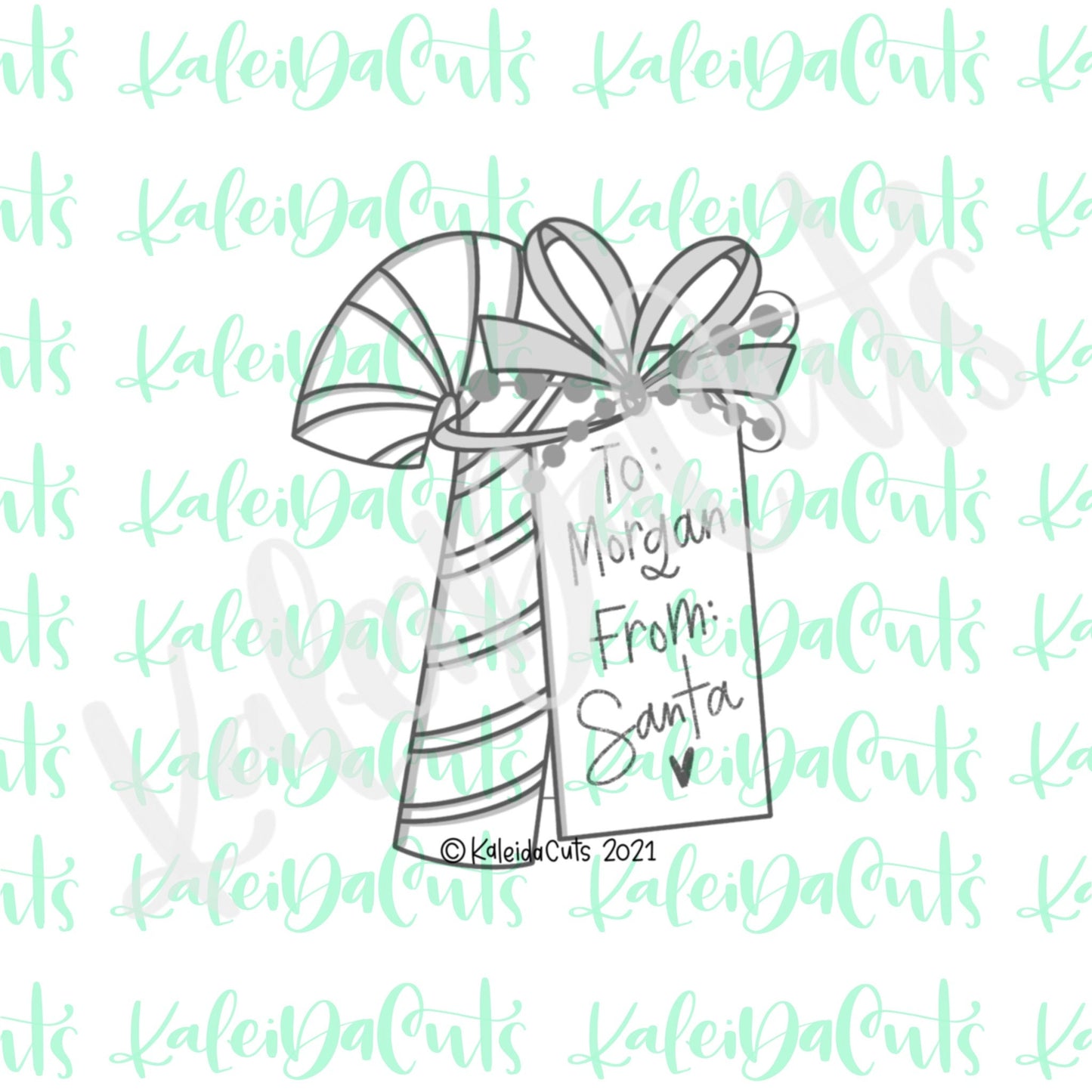 Candy Cane Tag Cookie Cutter