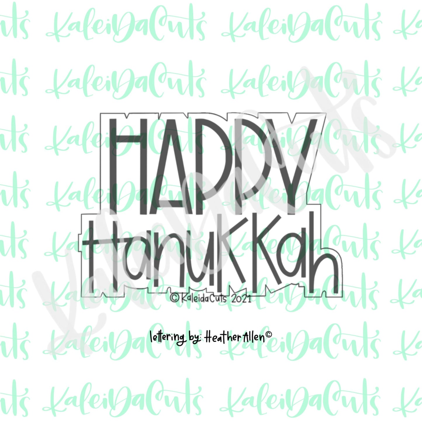 2021 Happy Hanukkah Lettering Cookie Cutter