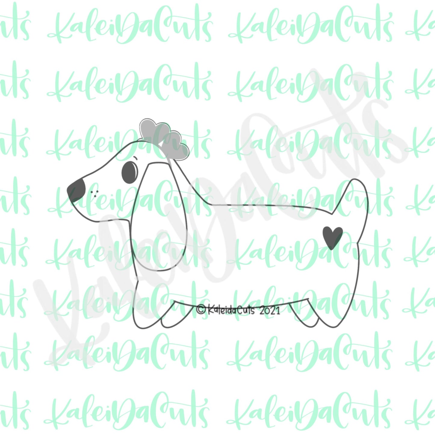 Dachshund Heart Headband Cookie Cutter