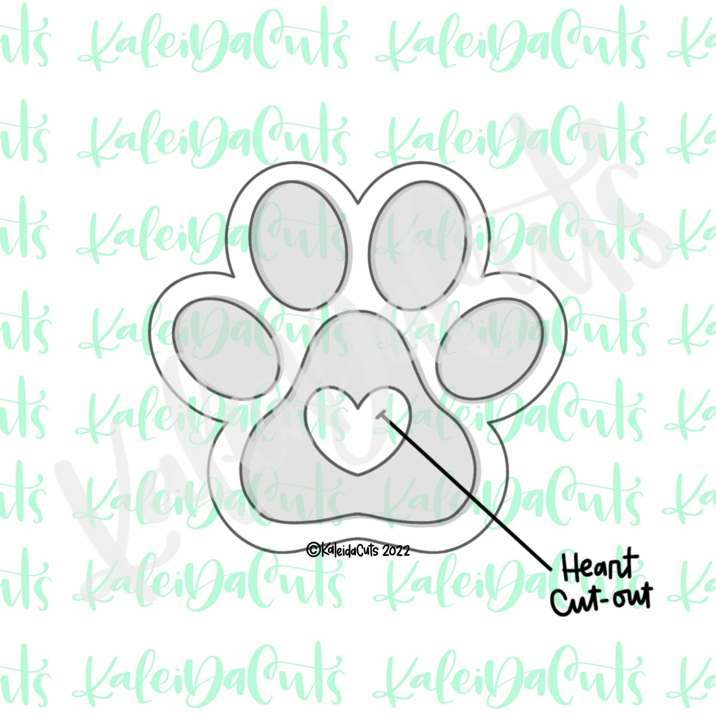 Heart Paw Cutout Cookie Cutter