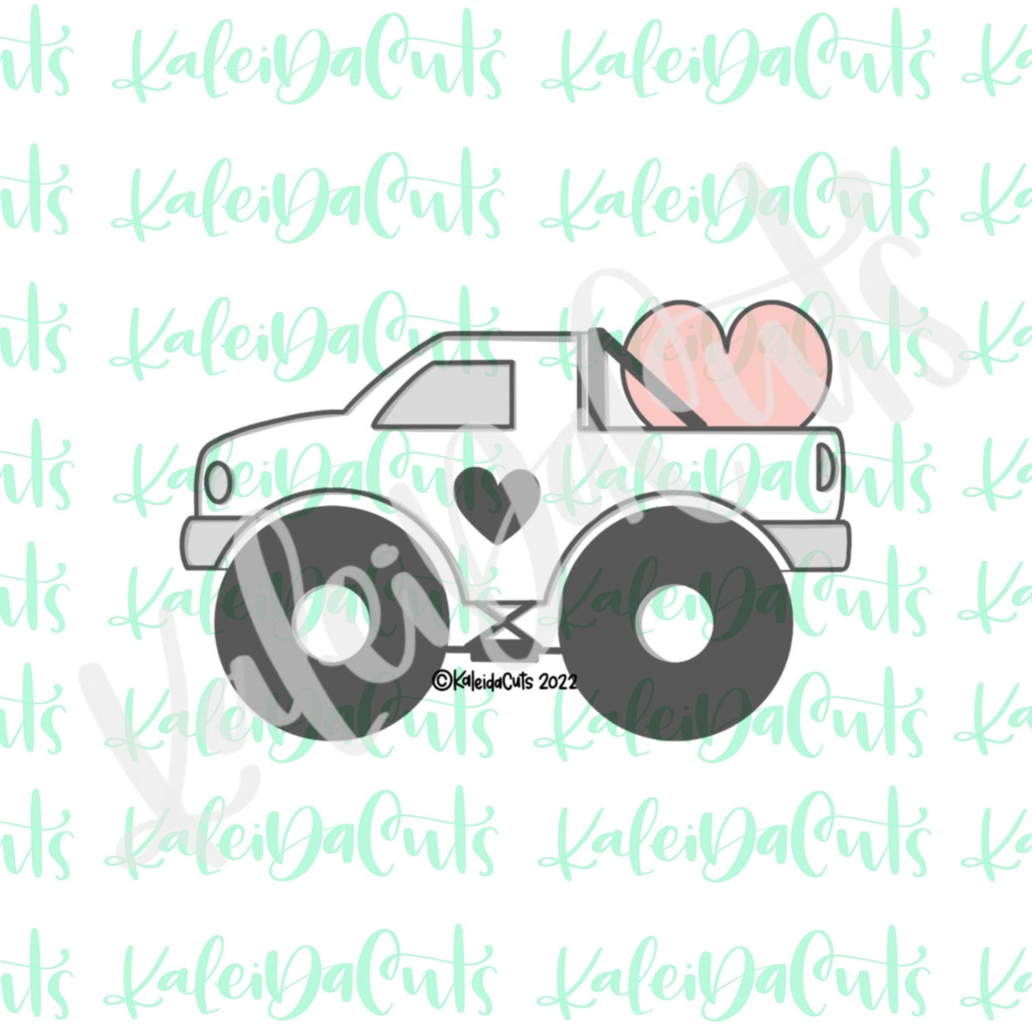 Monster Truck Heart Cookie Cutter