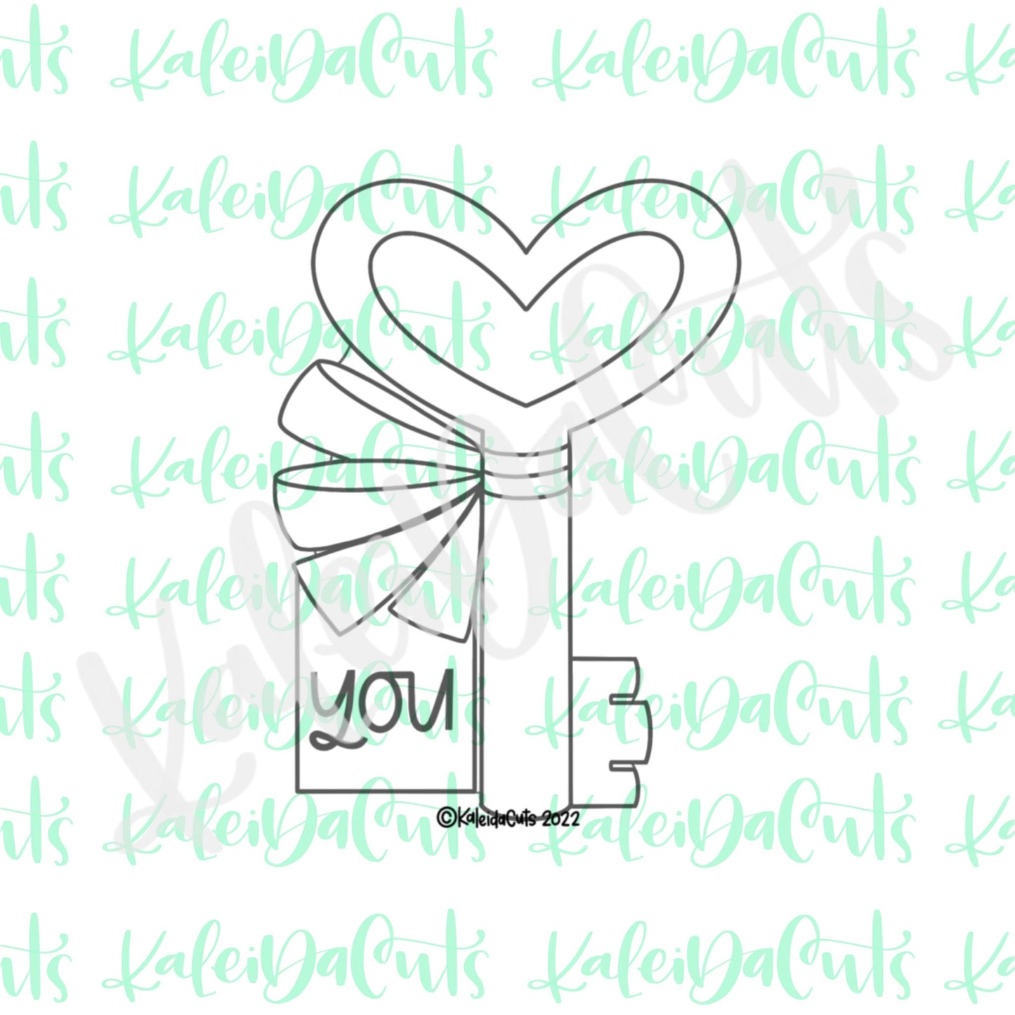 Heart Ribbon Key Cookie Cutter