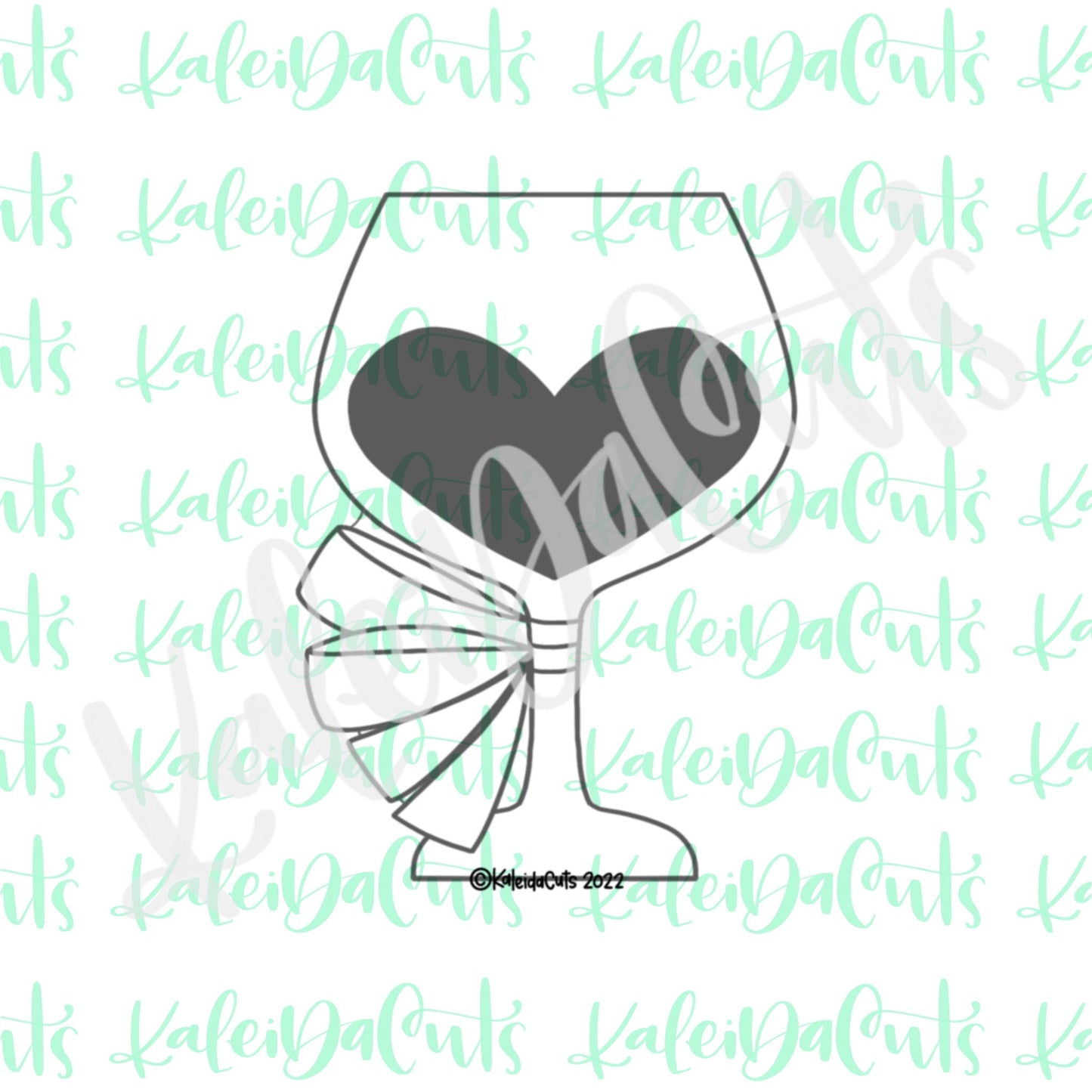 Wine Ribbon Glass Cookie Cutter