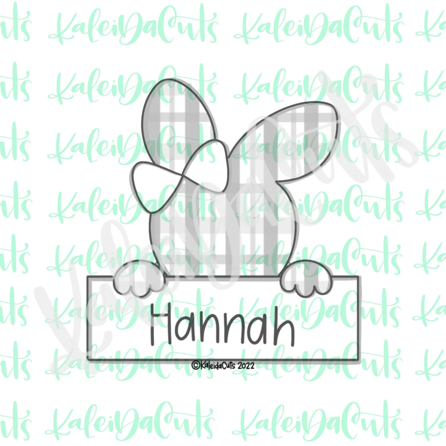 Girl Bunny Plaque Cookie Cutter