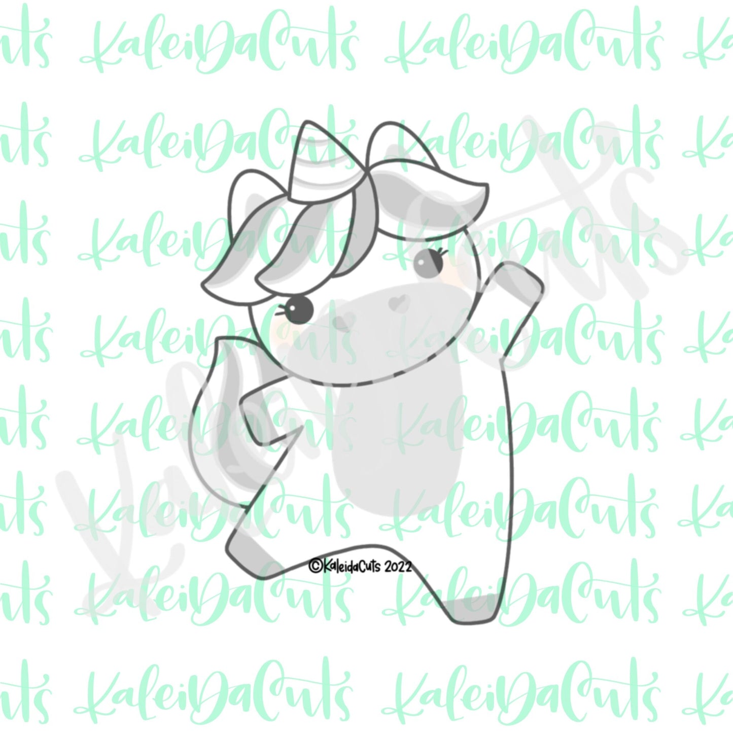 Waving Unicorn Cookie Cutter