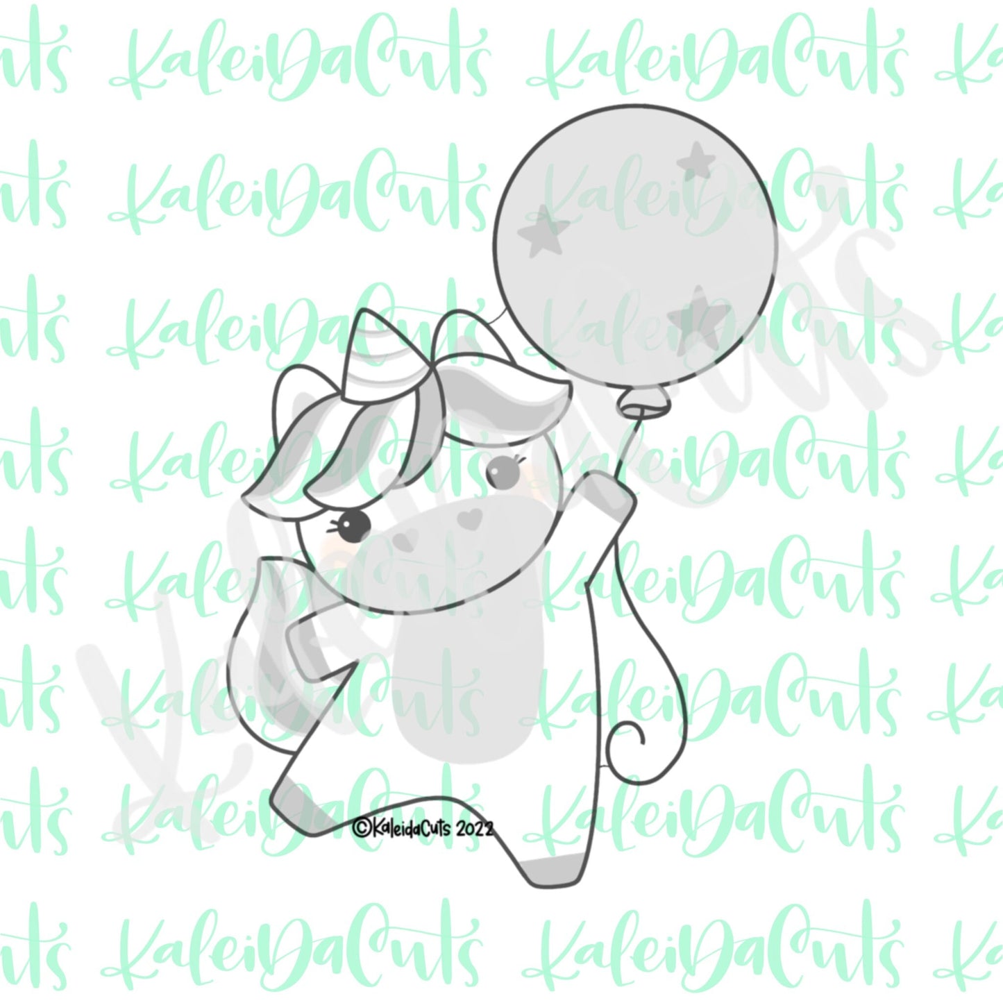 Unicorn Holding Balloon Cookie Cutter