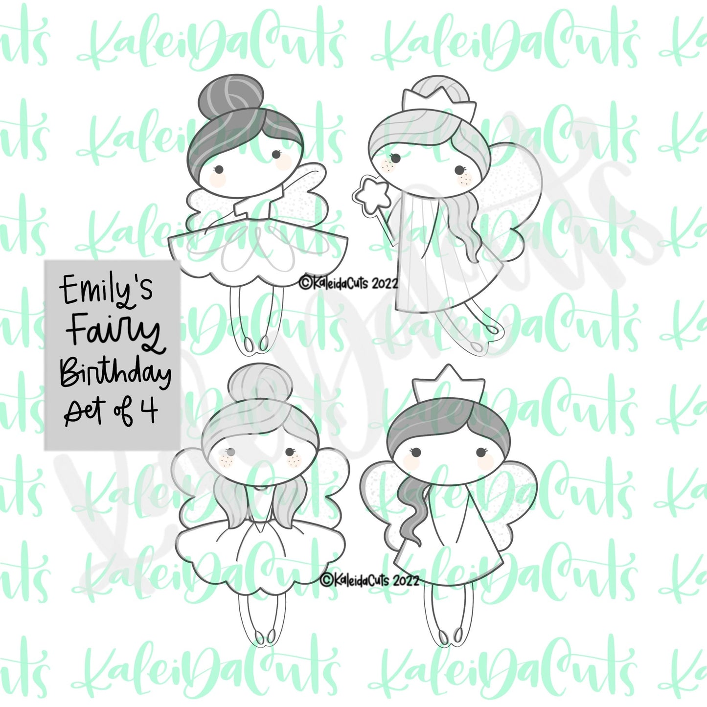 Emily's Fairy Birthday Cookie Cutter Set of 4