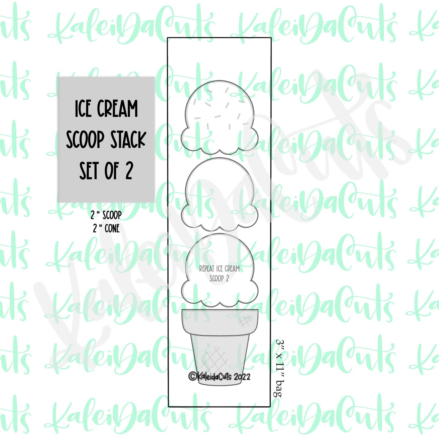 Ice Cream Scoop Stack Set of 2 Cookie Cutters