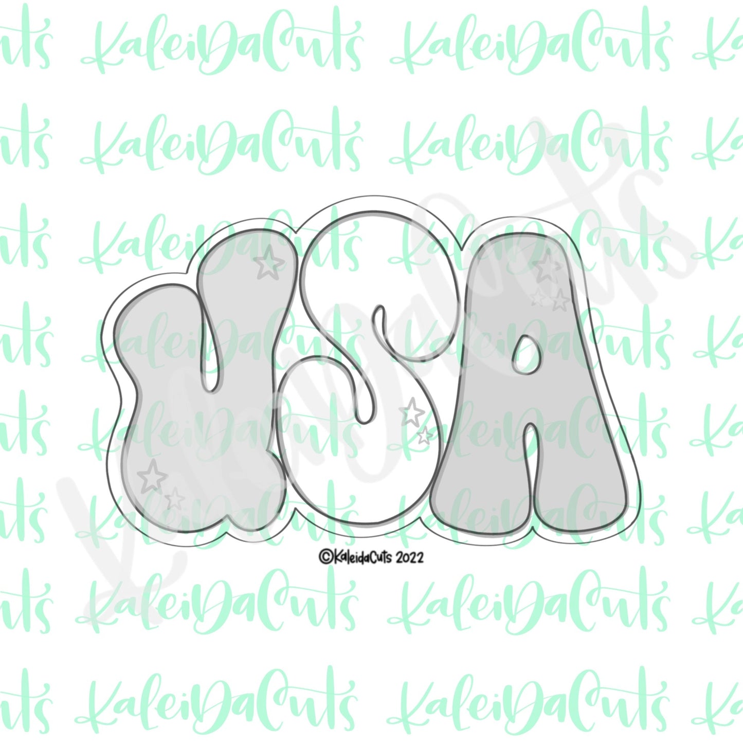 Groovy USA Lettering Cookie Cutter