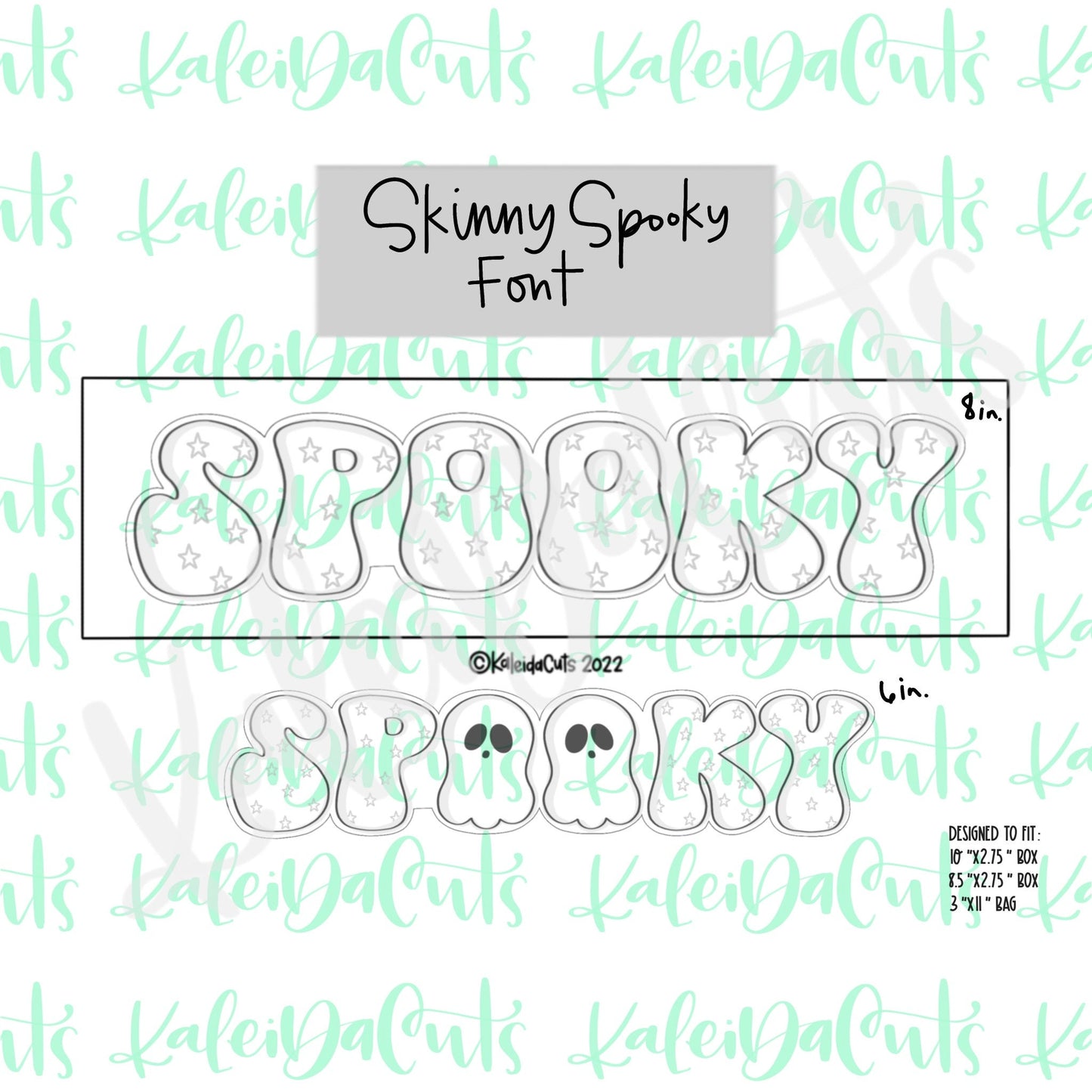 Skinny Spooky Font Cookie Cutter