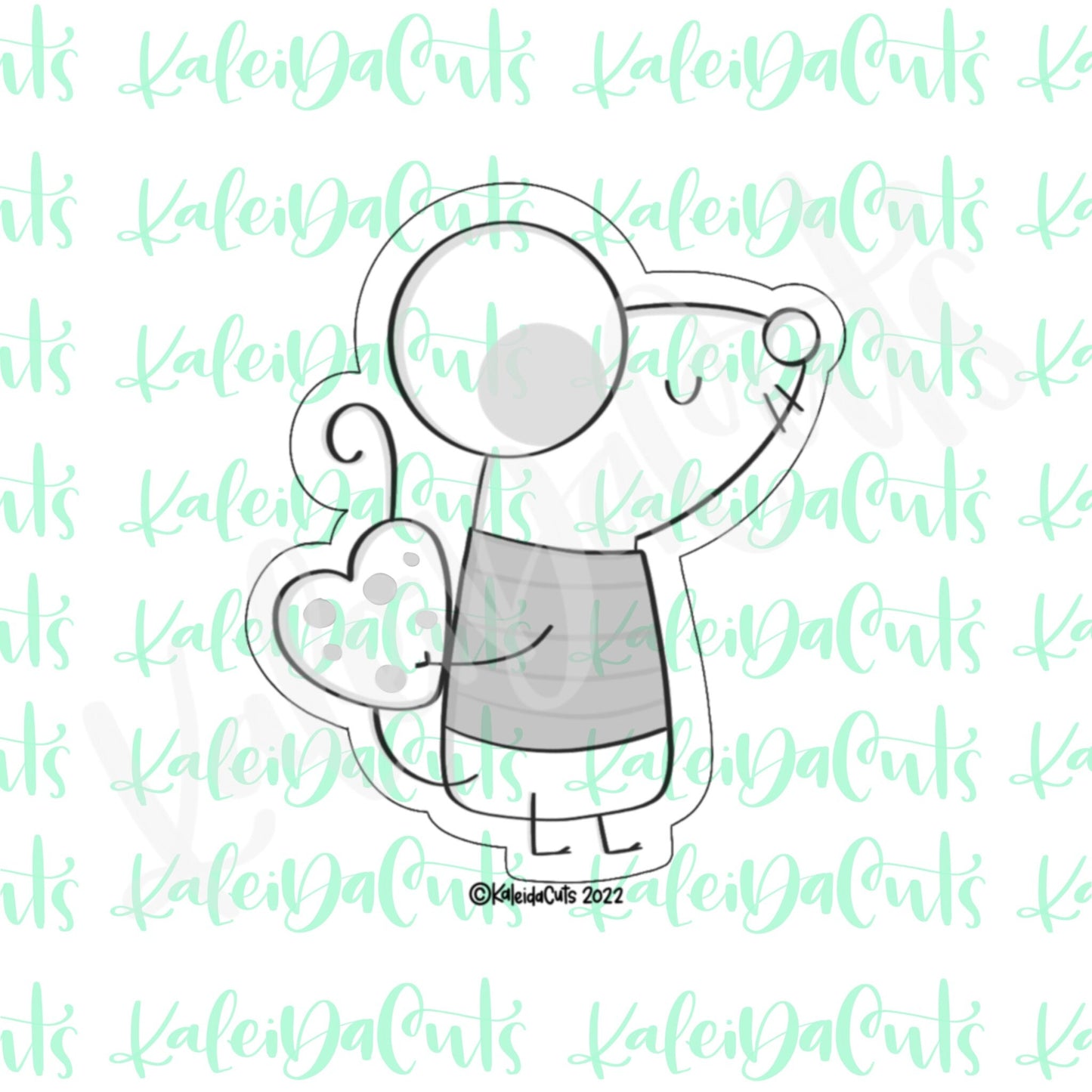 Modern Boy Mouse Valentine Cookie Cutter