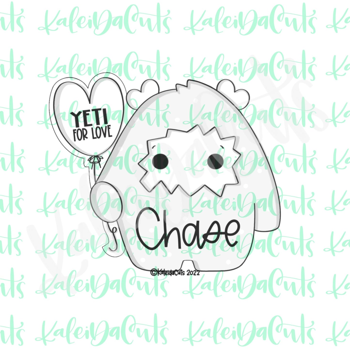 Love Monster Heart Balloon Cookie Cutter