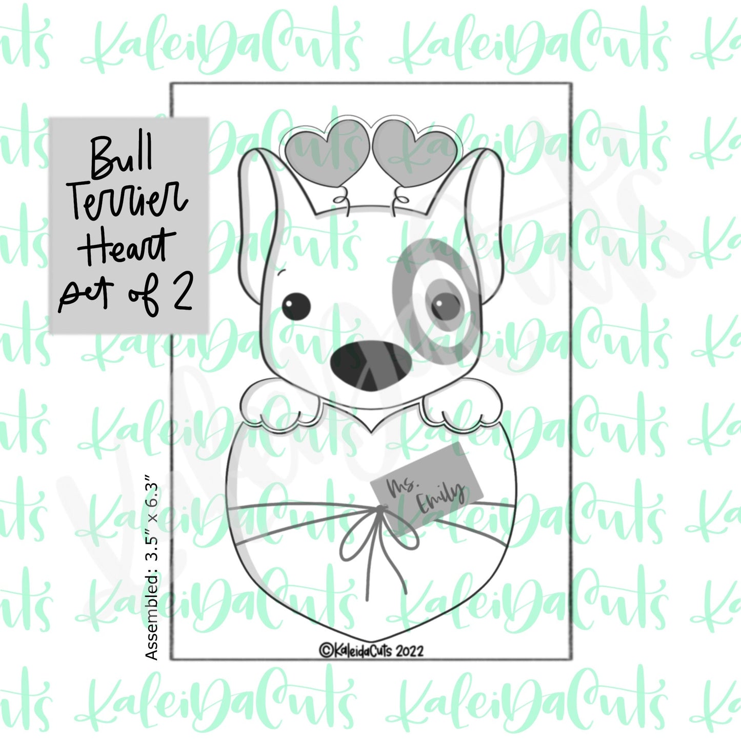 Bull Terrier Heart Set of 2 Cookie Cutters