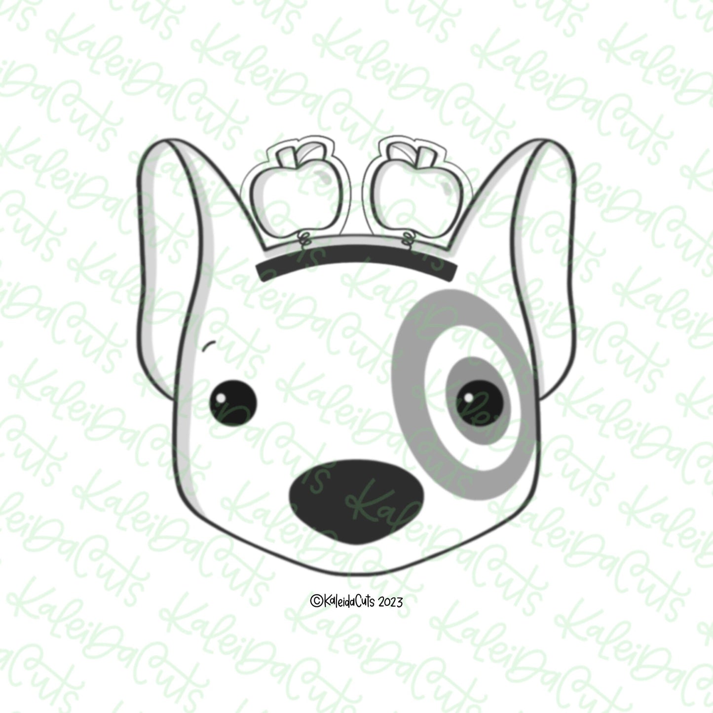 Bull Terrier Apple Headband Cookie Cutter