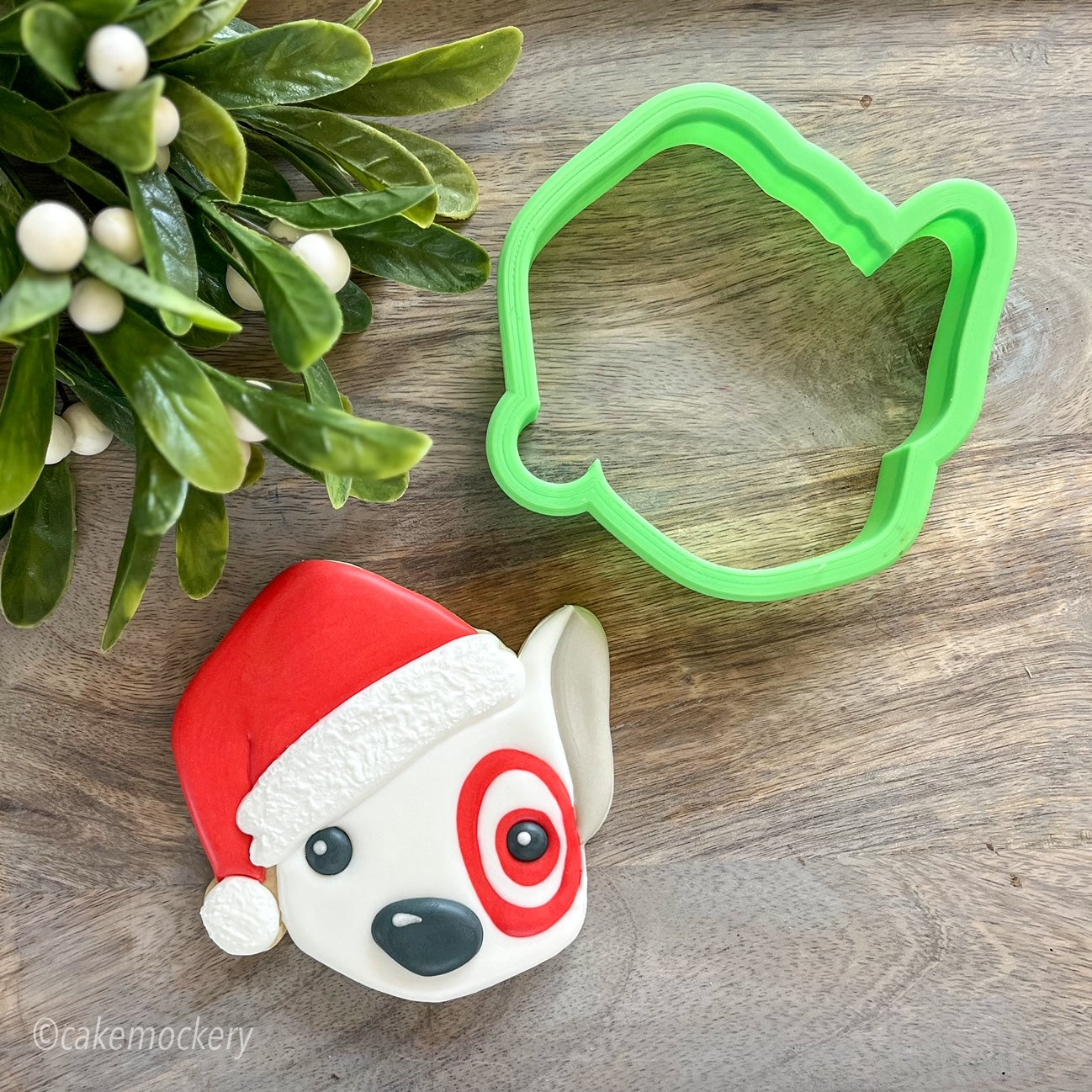 Santa Bullseye Dog Cookie Cutter