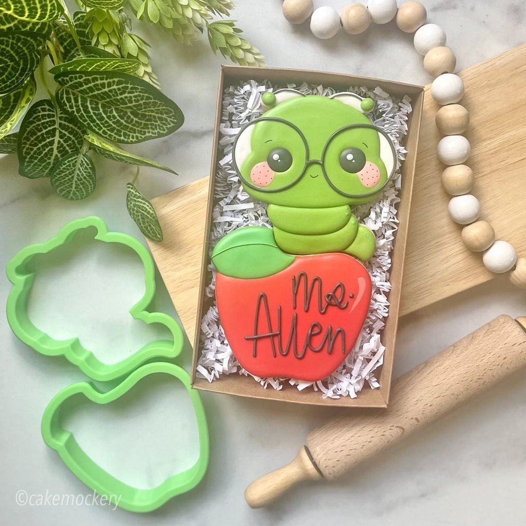 Nerdy Book Worm Set of 2 Cookie Cutters