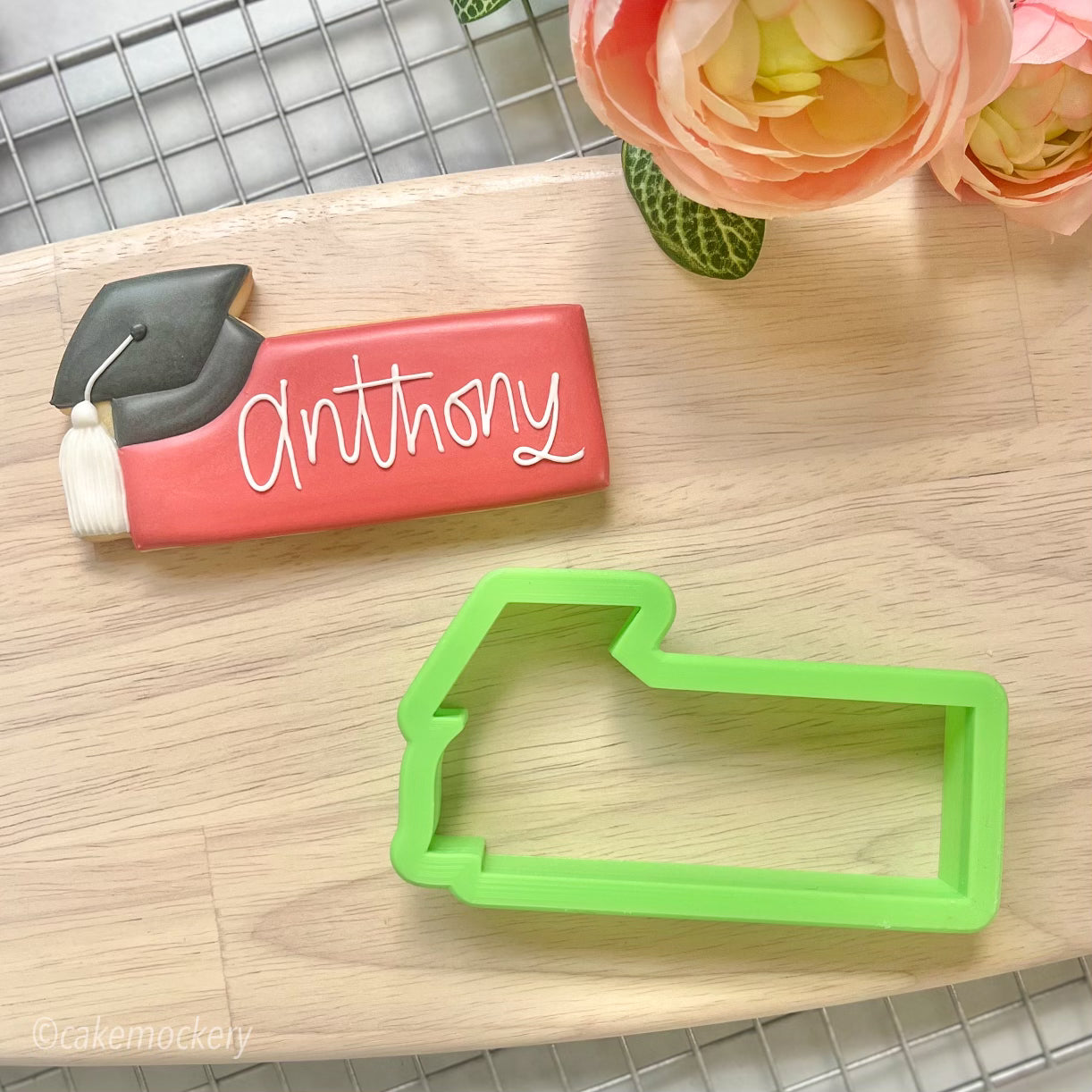 Skinny Grad Plaque Cookie Cutter