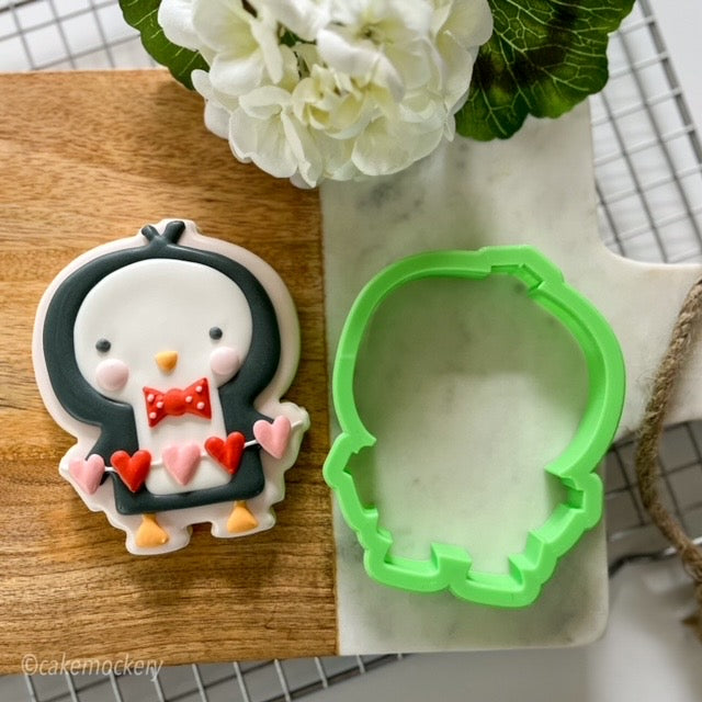Modern Penguin Heart String Cookie Cutter