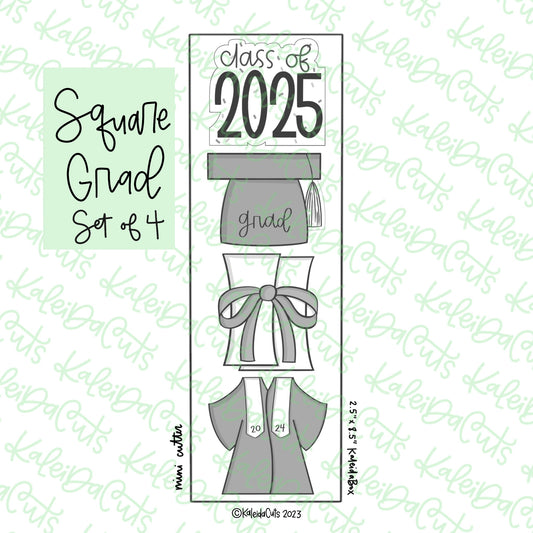Square Grad Cookie Cutter Set of 4