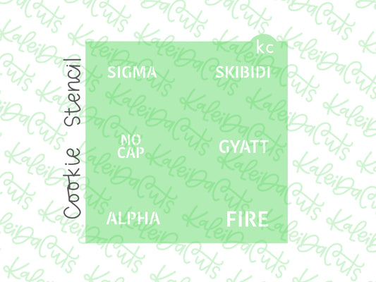 Trendy Teen Slang Conversation Hearts Stencil