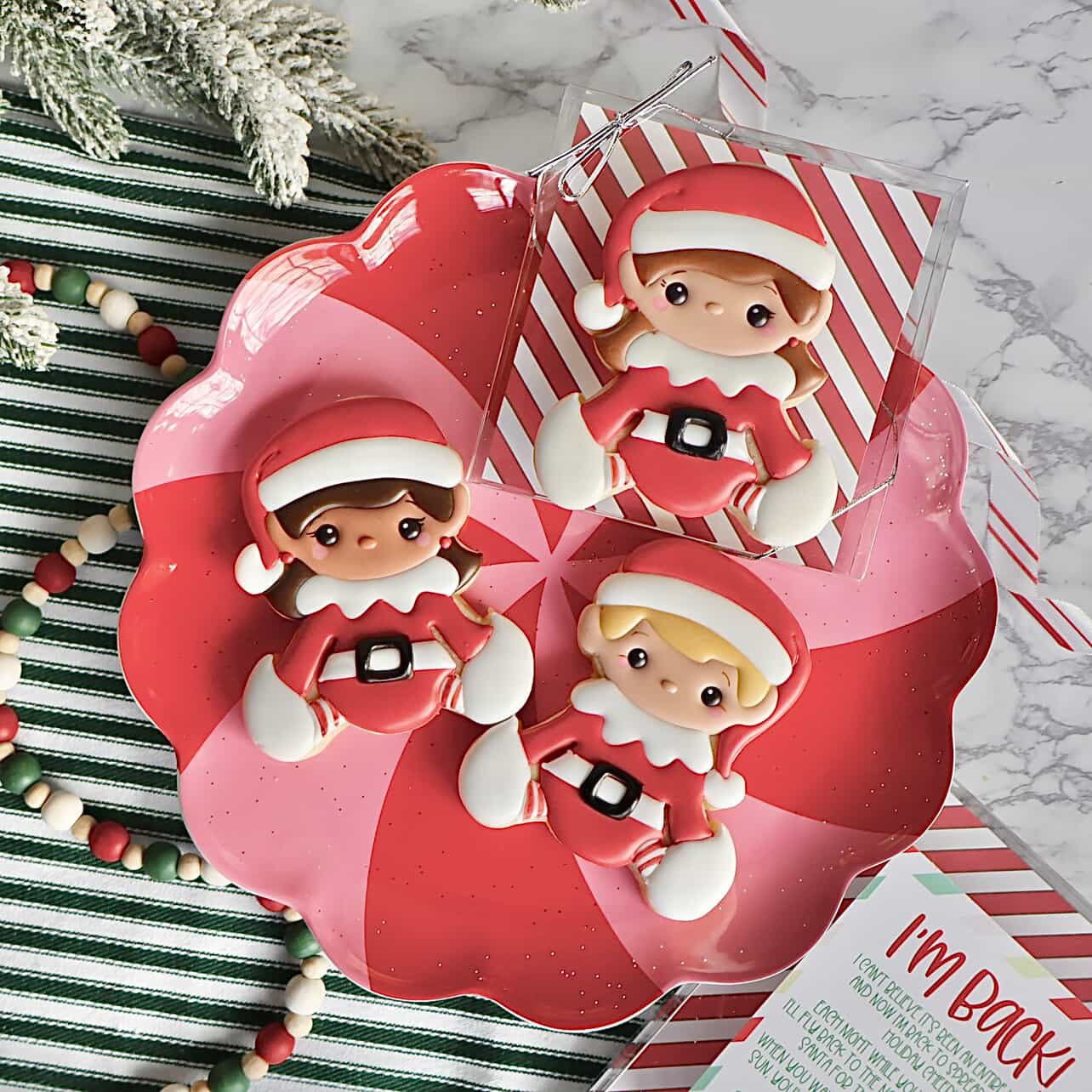 Sitting Elf Kids Cookie Cutter Set of 2