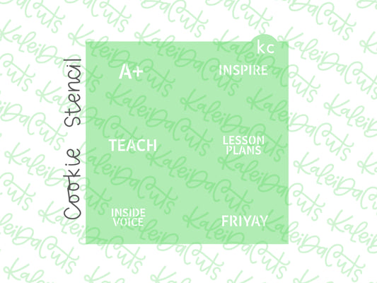 Teacher Conversation Hearts Stencil