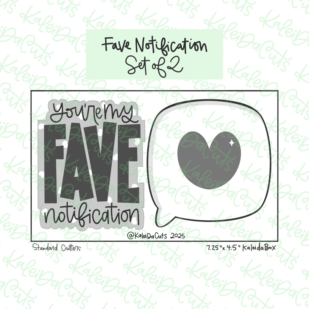 Fave Notification Cookie Cutters Set of 2 – KaleidaCuts