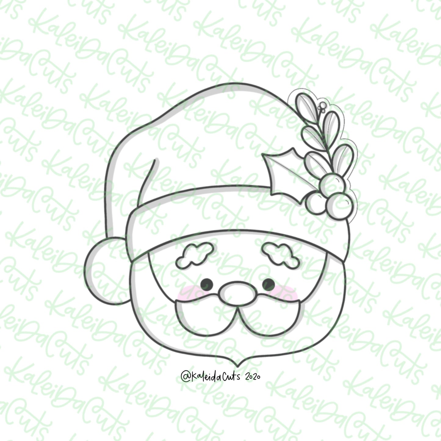 Floral Santa Face Cookie Cutter