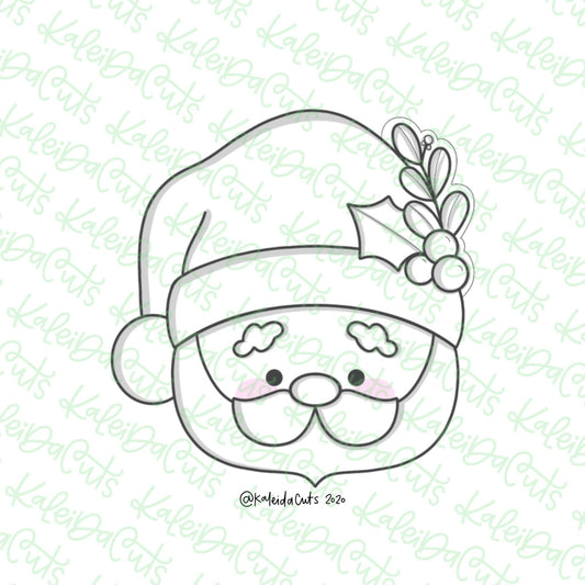 Floral Santa Face Cookie Cutter