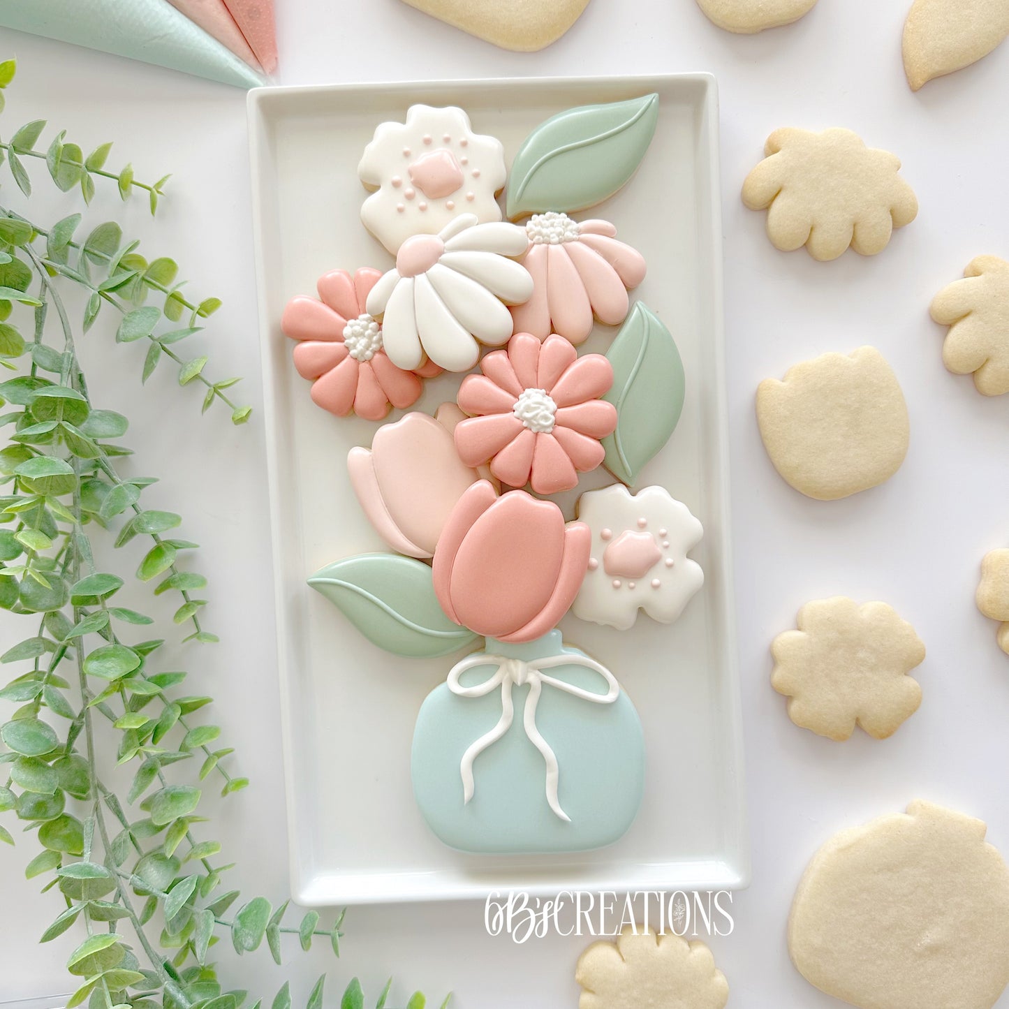 6 B's Creations (Teaching Partners) Floral Bouquet 2026 Set of 6 Cookie Cutters