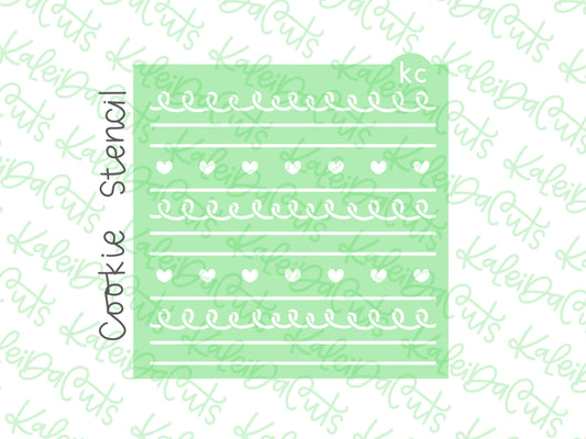 Heart Swirl Egg Pattern Stencil