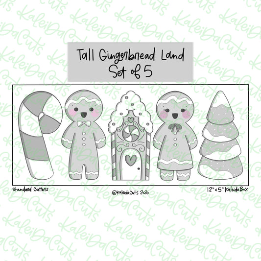 Gingerbread Land Tall Set Cookie Cutters Set of 5