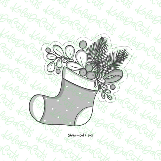 Floral Stocking Cookie Cutter