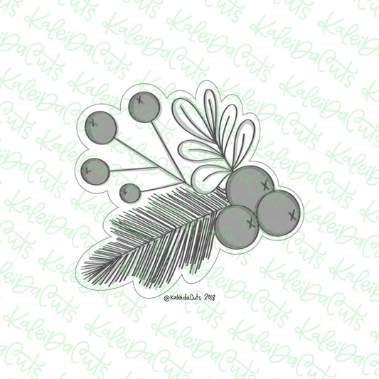 Floral Holly Cluster Cookie Cutter