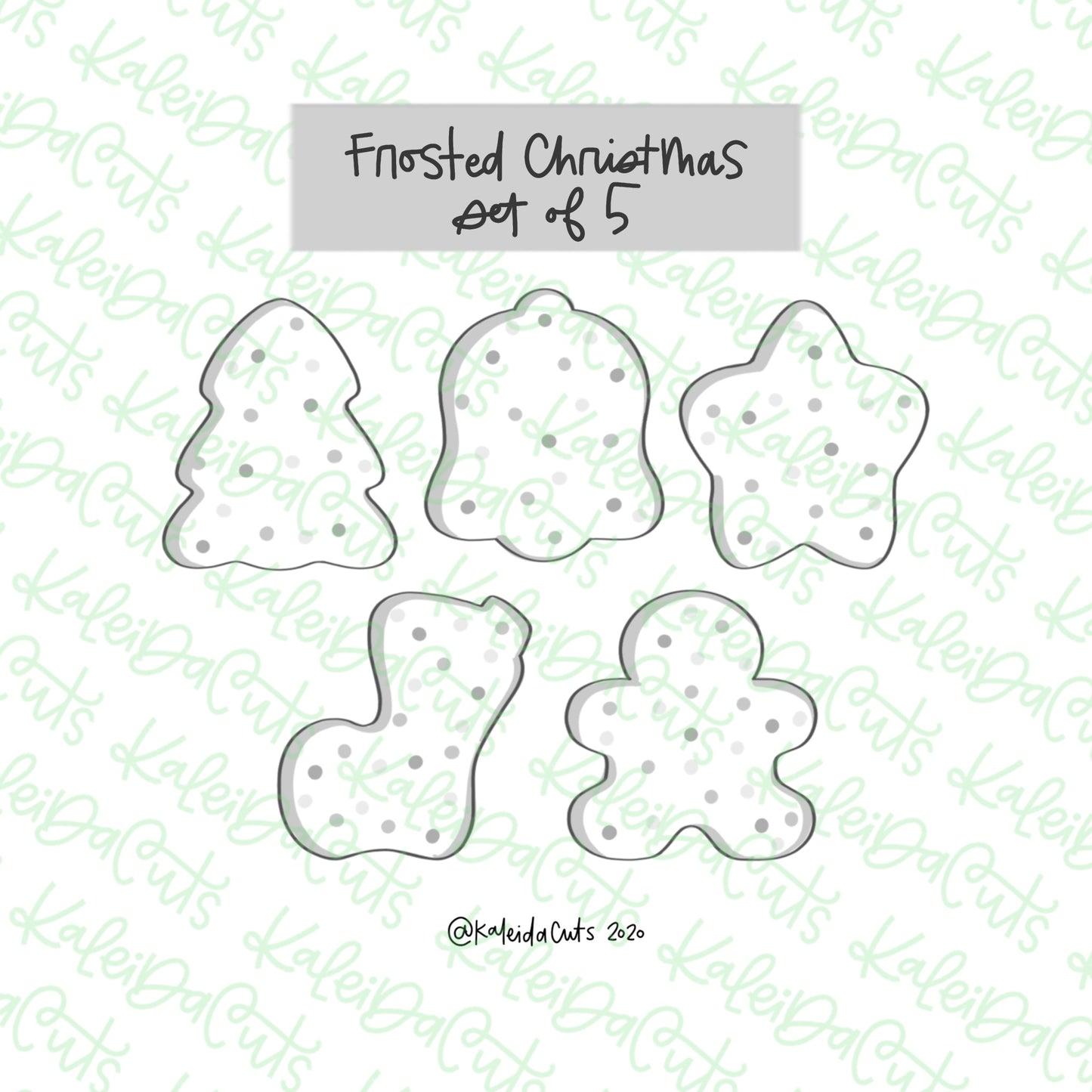 Christmas Frosted Animal Cracker Cookie Cutter Set of 5