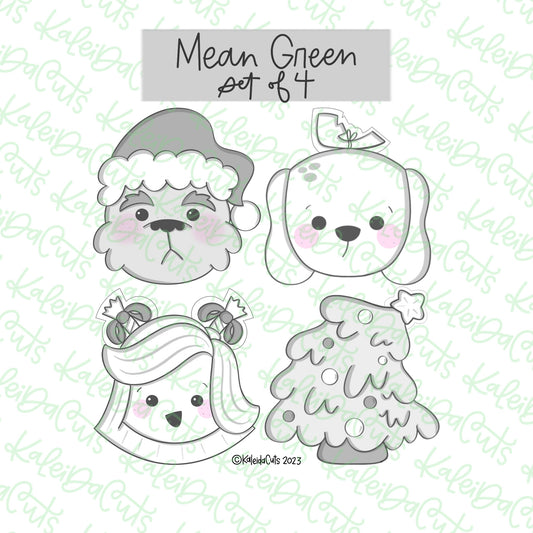 Mean Green Cookie Cutter Set of 4