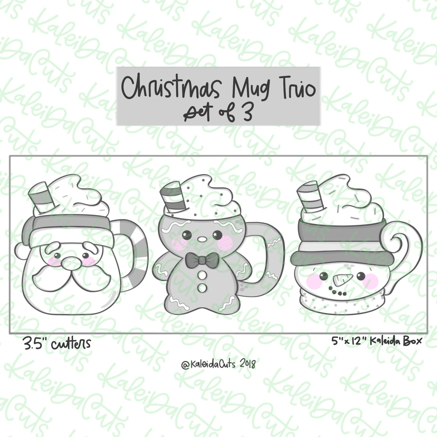 Christmas Mug Trio Cookie Cutter Set of 3