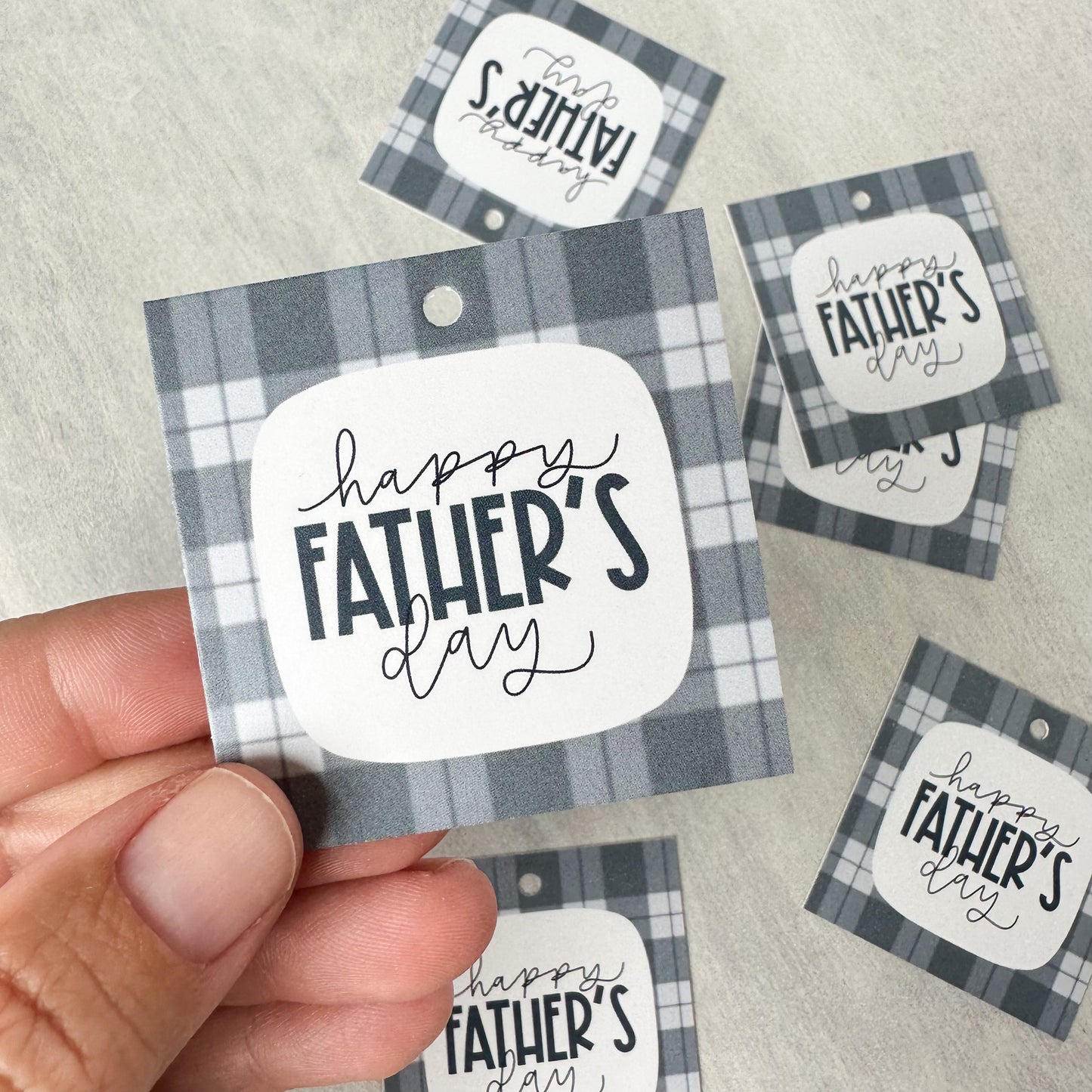 Happy Father's Day 2” x 2” Printed Tags: Set of 25